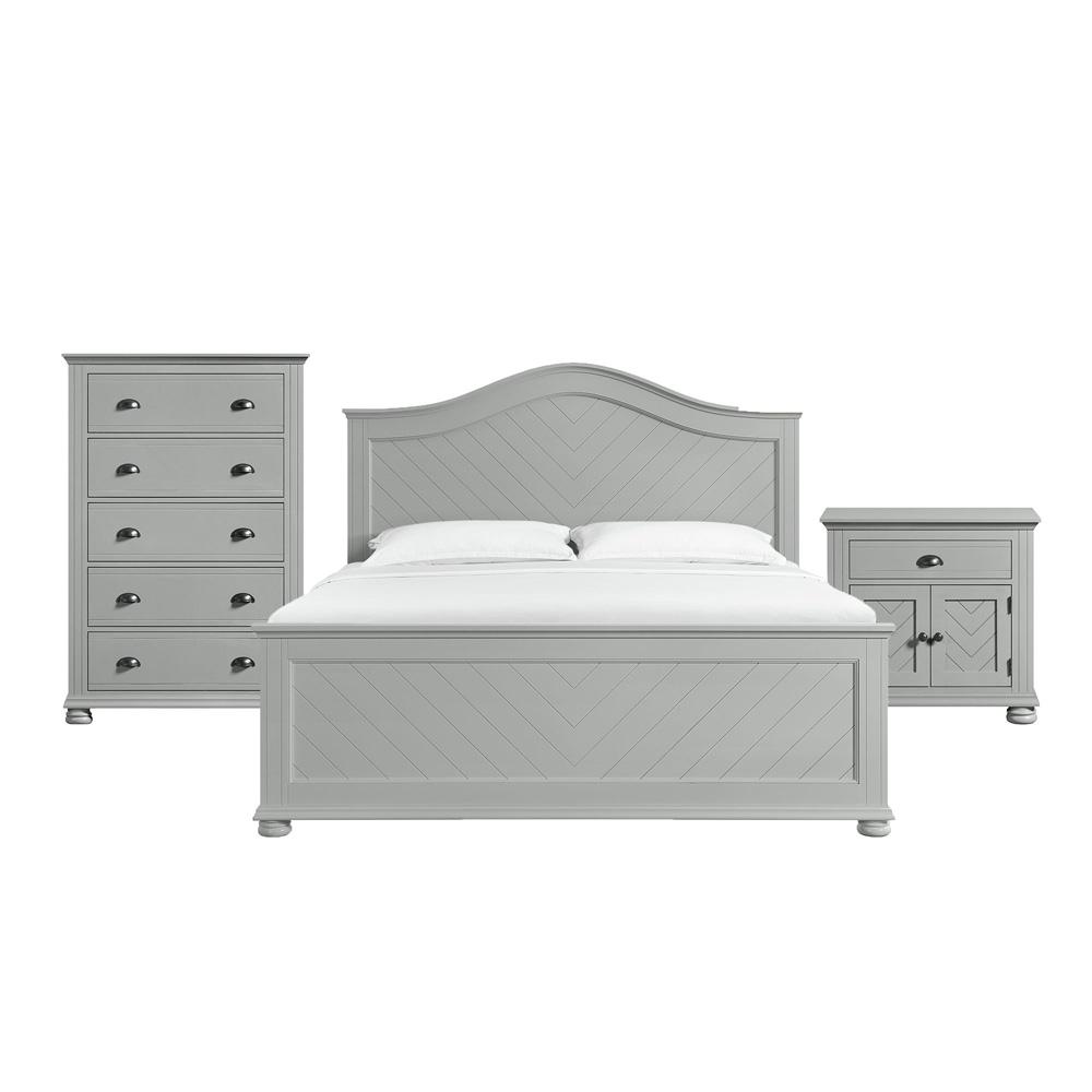 Picket House Furnishings -  Conaughey King Panel 3PC Bedroom Set in Grey - B-9340-3-KB-3PC veiw 1