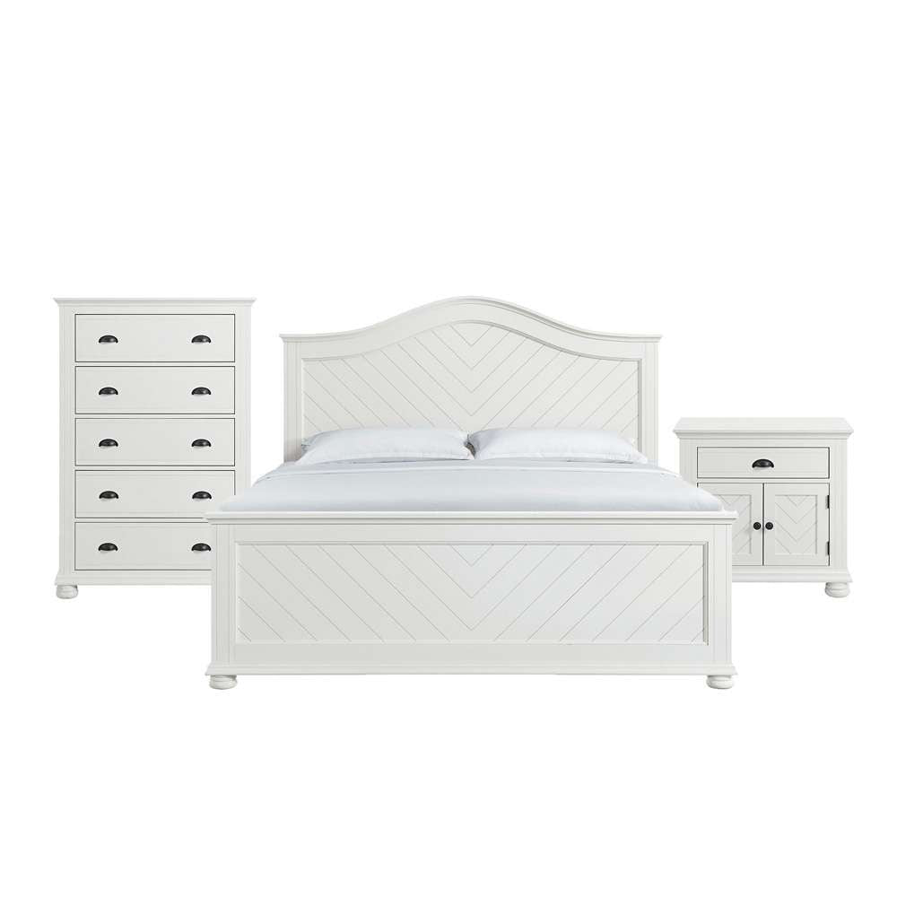 Picket House Furnishings - Conaughey King Panel 3PC Bedroom Set in White - B-9340-7-KB-3PC veiw 1