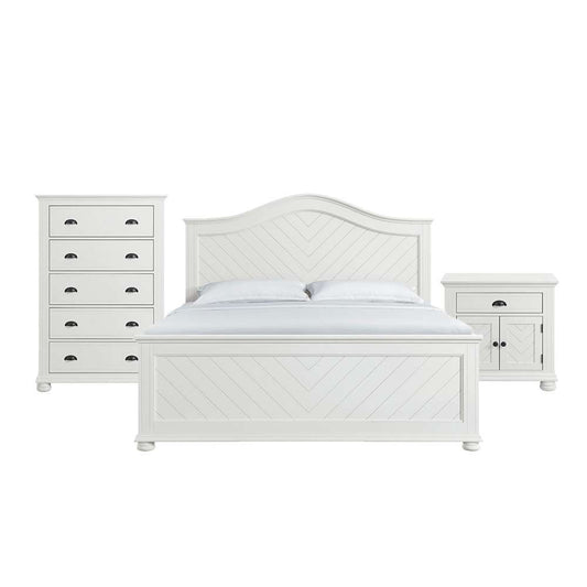 Picket House Furnishings - Conaughey King Panel 3PC Bedroom Set in White - B-9340-7-KB-3PC veiw 1