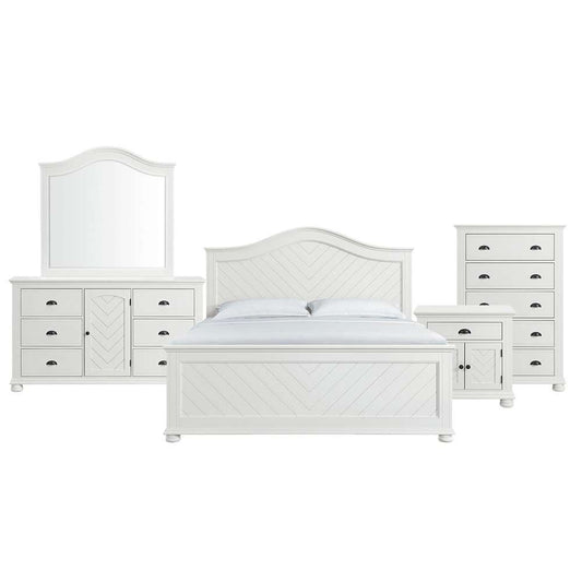 Picket House Furnishings - Conaughey King Panel 5PC Bedroom Set in White - B-9340-7-KB-5PC veiw 1