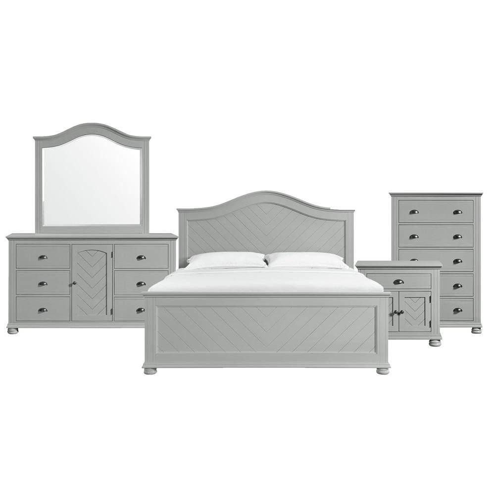 Picket House Furnishings -  Conaughey Panel 5PC Bedroom Set in Grey - B-9340-3-KB-5PC veiw 1