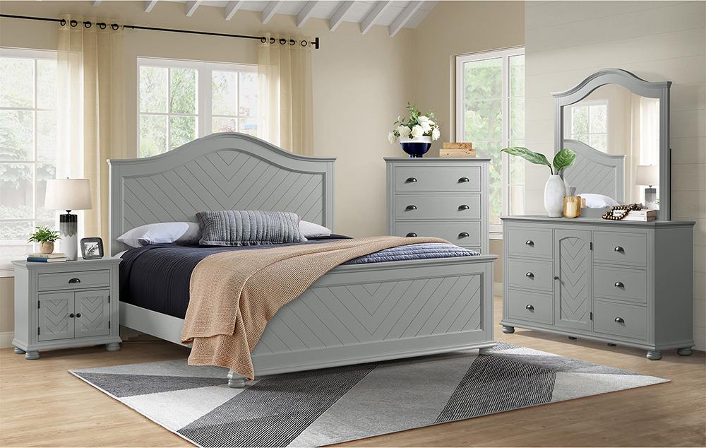 Picket House Furnishings -  Conaughey Panel 5PC Bedroom Set in Grey - B-9340-3-KB-5PC veiw 6