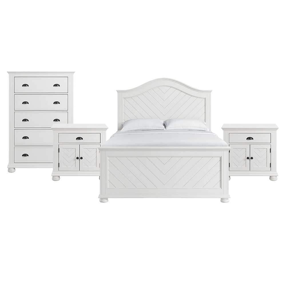 Picket House Furnishings - Conaughey Queen 4PC Bedroom Set in White - B-9340-7-QB-NSCH view 1