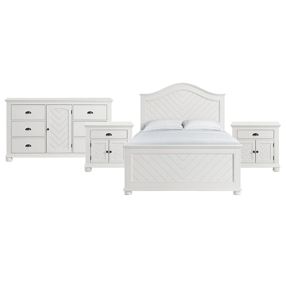 Picket House Furnishings - Conaughey Queen 4PC Bedroom Set in White - B-9340-7-QB-NSDR view 1