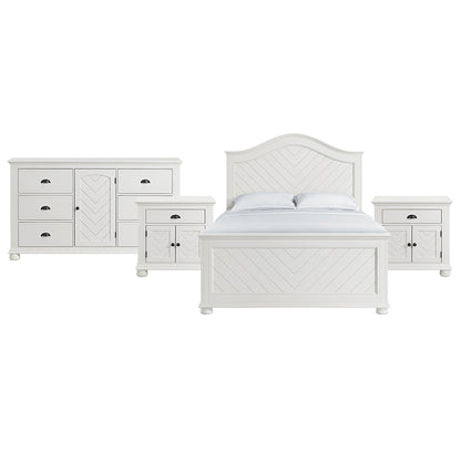 Picket House Furnishings - Conaughey Queen 4PC Bedroom Set in White - B-9340-7-QB-NSDR view 1