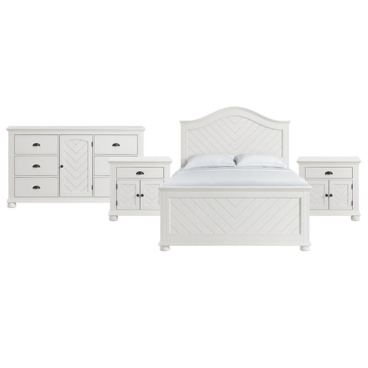 Picket House Furnishings - Conaughey Queen 4PC Bedroom Set in White - B-9340-7-QB-NSDR view 1