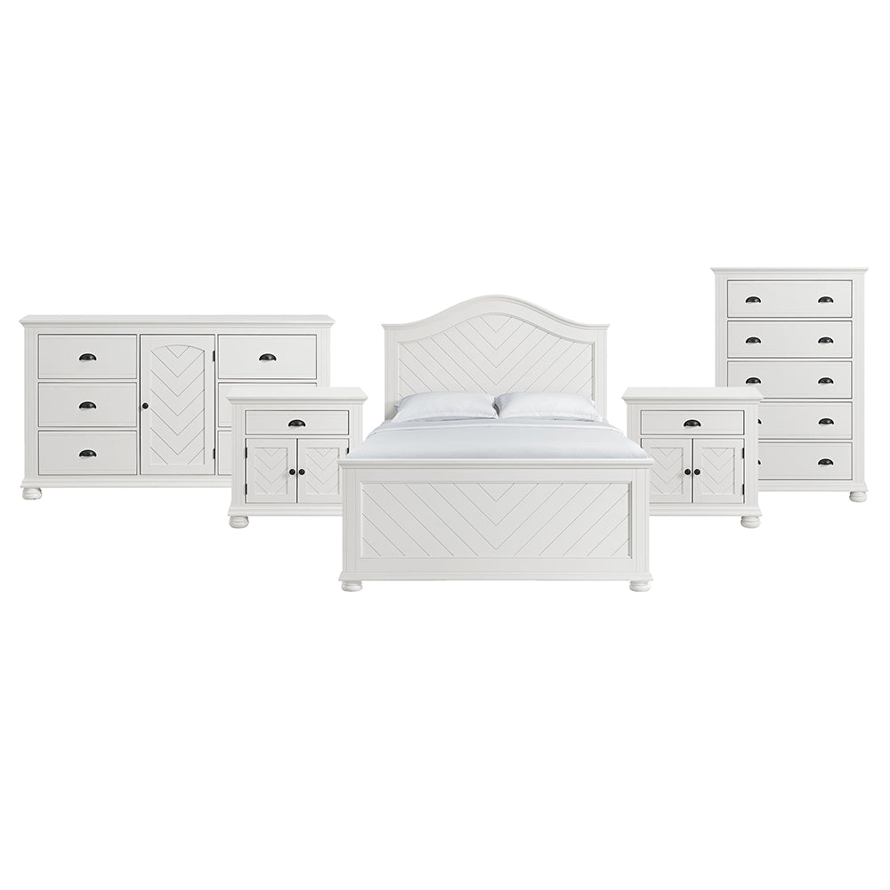 Picket House Furnishings - Conaughey Queen 5PC Bedroom Set in White - B-9340-7-QB-NSDRC view 1