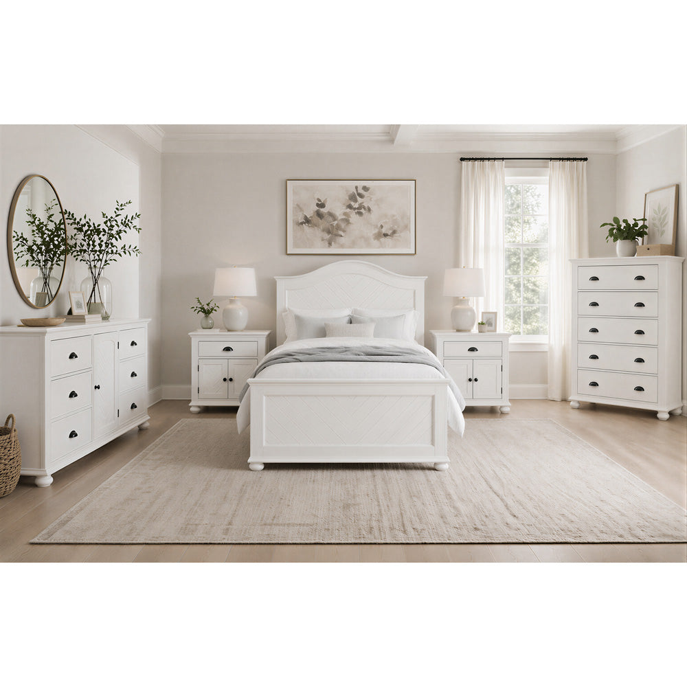 Picket House Furnishings - Conaughey Queen 5PC Bedroom Set in White - B-9340-7-QB-NSDRC view 3