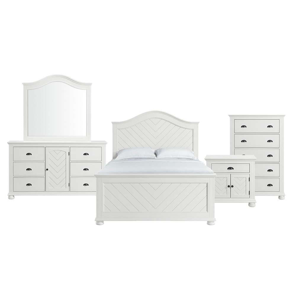 Picket House Furnishings - Conaughey Queen Panel 5PC Bedroom Set in White - B-9340-7-QB-5PC veiw 1