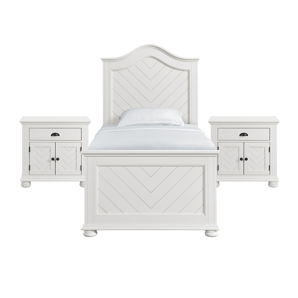 Picket House Furnishings - Conaughey Twin 3PC Bedroom Set in White - B-9340-7-TB-NS2 view 1