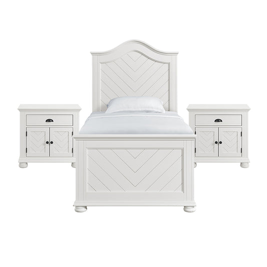 Picket House Furnishings - Conaughey Twin 3PC Bedroom Set in White - B-9340-7-TB-NS2 view 1