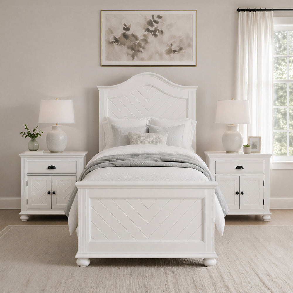 Picket House Furnishings - Conaughey Twin 3PC Bedroom Set in White - B-9340-7-TB-NS2 view 3