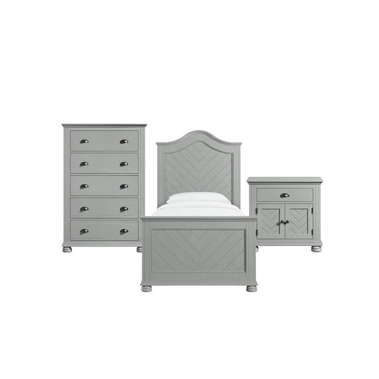 Picket House Furnishings -  Conaughey Twin Panel 3PC Bedroom Set in Grey - B-9340-3-TB-3PC veiw 1