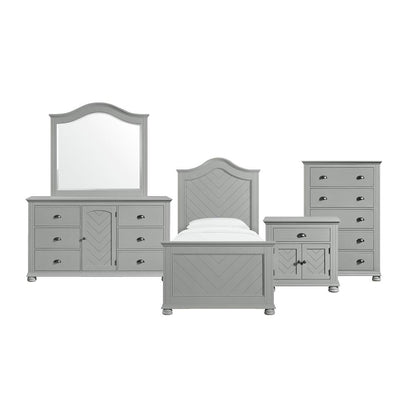 Picket House Furnishings -  Conaughey Twin Panel 5PC Bedroom Set in Grey - B-9340-3-TB-5PC veiw 1