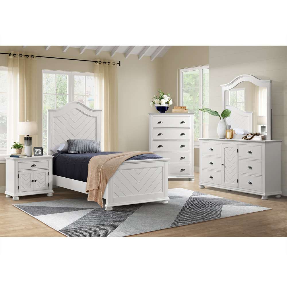 Picket House Furnishings - Conaughey Twin Panel Bed in White - B-9340-7-TB veiw 2