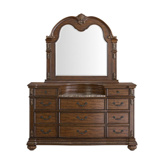 Picket House Furnishings -  Concerto Dresser and Mirror Set in Brown - B-18710-5-DRMR view 2