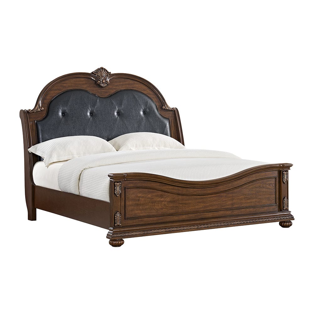 Picket House Furnishings -  Concerto King UPH 3PC Bedroom Set with Black PU in Brown - B-18710-5-KB-3PC view 2