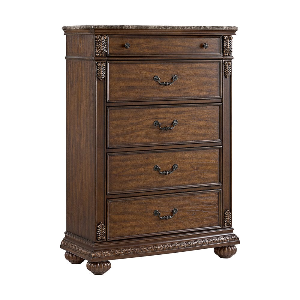 Picket House Furnishings -  Concerto Queen UPH 3PC Bedroom Set with Black PU in Brown - B-18710-5-QB-3PC view 3