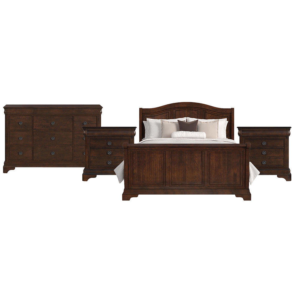 Picket House Furnishings - Conley Cherry King Sleigh 4PC Bedroom Set - CM750KSBNSDR view 1