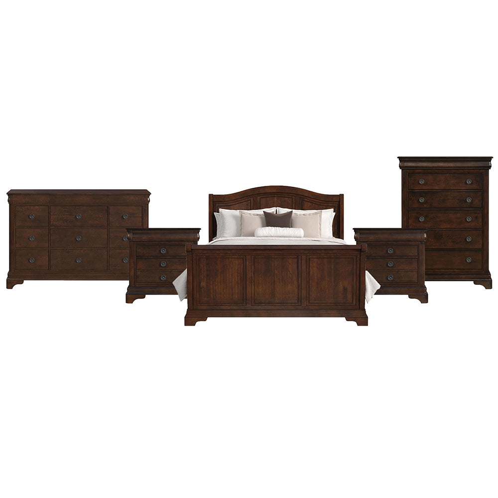 Picket House Furnishings - Conley Cherry King Sleigh 5PC Bedroom Set - CM750KSBNSDRC view 1