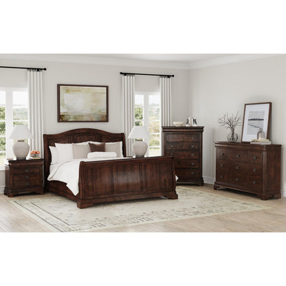 Picket House Furnishings - Conley Cherry King Sleigh 5PC Bedroom Set - CM750KSBNSDRC view 3