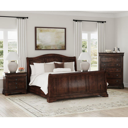 Picket House Furnishings - Conley Cherry Queen Sleigh 4PC Bedroom Set - CM750QSBNSCH view 3
