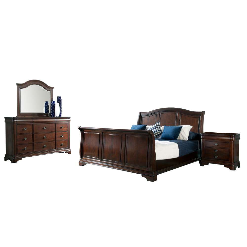Picket House Furnishings - Conley Cherry Queen Sleigh 4PC Bedroom Set - CM750QSB4PC veiw 2