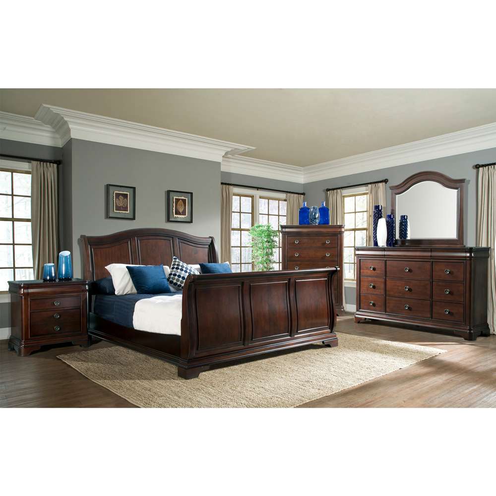 Picket House Furnishings - Conley Cherry Queen Sleigh 4PC Bedroom Set - CM750QSB4PC veiw 3
