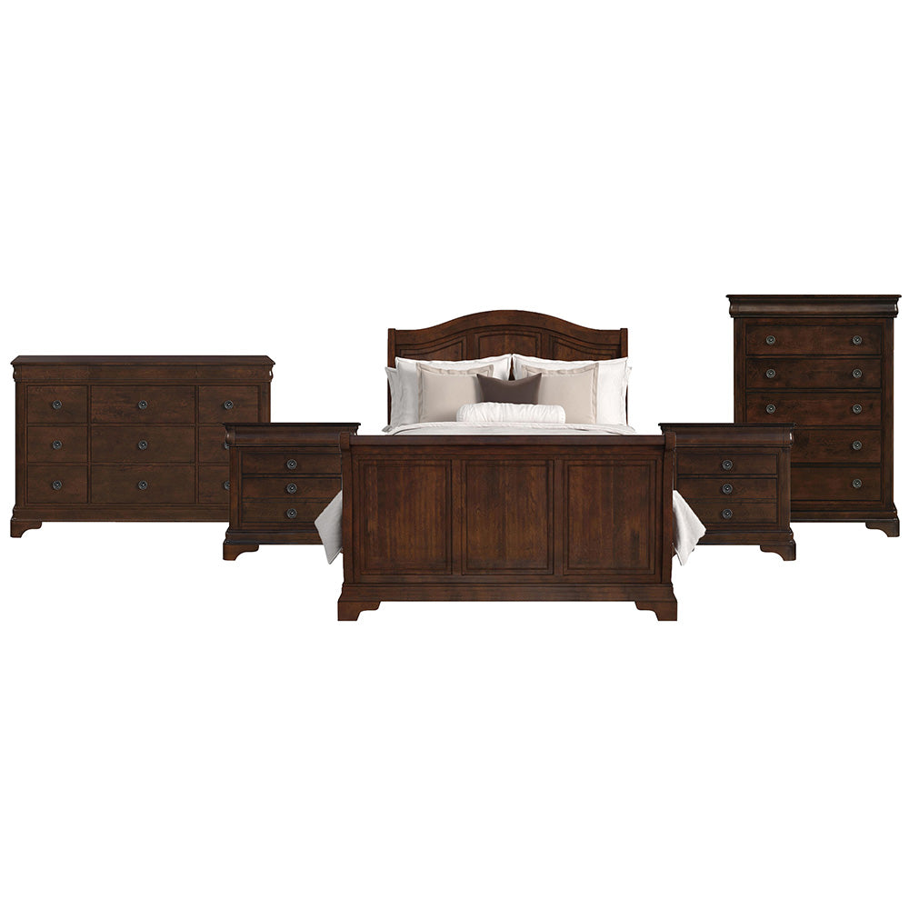 Picket House Furnishings - Conley Cherry Queen Sleigh 5PC Bedroom Set - CM750QSBNSDRC view 1