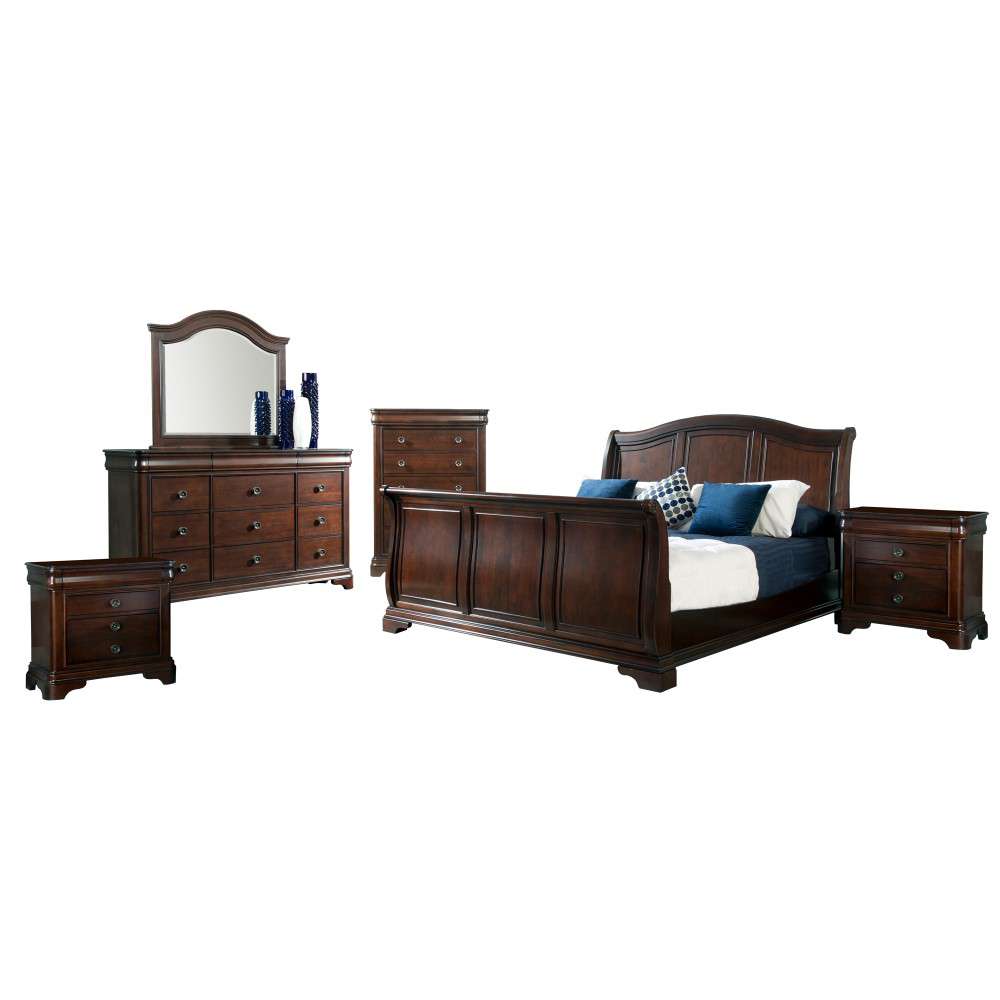 Picket House Furnishings - Conley Cherry Queen Sleigh 6PC Bedroom Set - CM750QSB6PC veiw 1