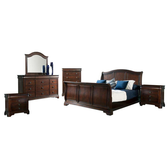 Picket House Furnishings - Conley Cherry Queen Sleigh 6PC Bedroom Set - CM750QSB6PC veiw 1