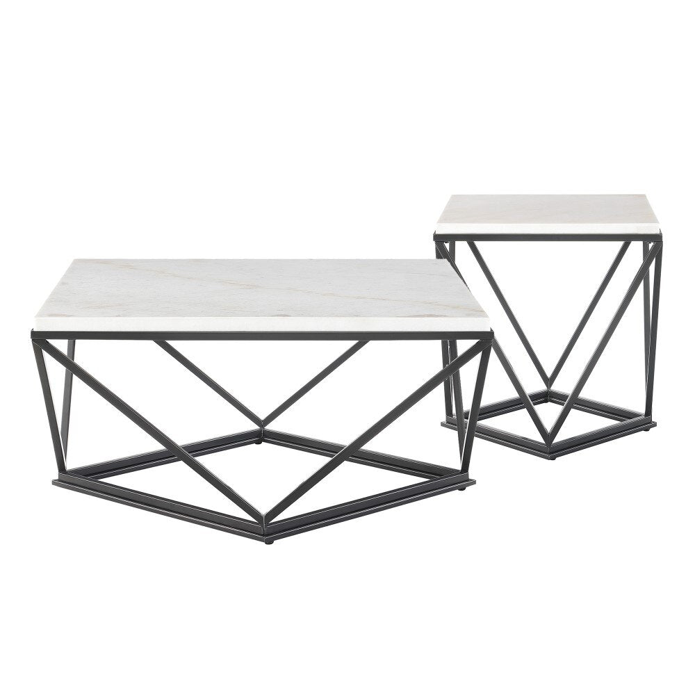 Picket House Furnishings - Conner 2Pc Occasional Table Set Coffee Table And End Table in Black - CRK1002PC veiw 2