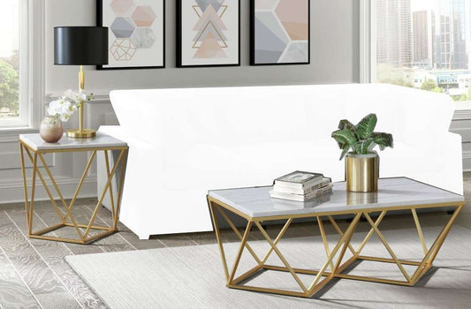 Picket House Furnishings - Conner 2PC Occasional Table Set in Gold-Coffee Table & End Table - CRK1202PC veiw 1