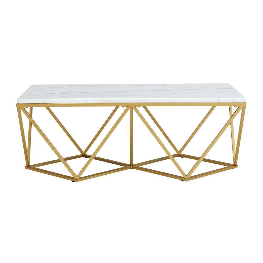Picket House Furnishings - Conner 2PC Occasional Table Set in Gold-Coffee Table & End Table - CRK1202PC veiw 2