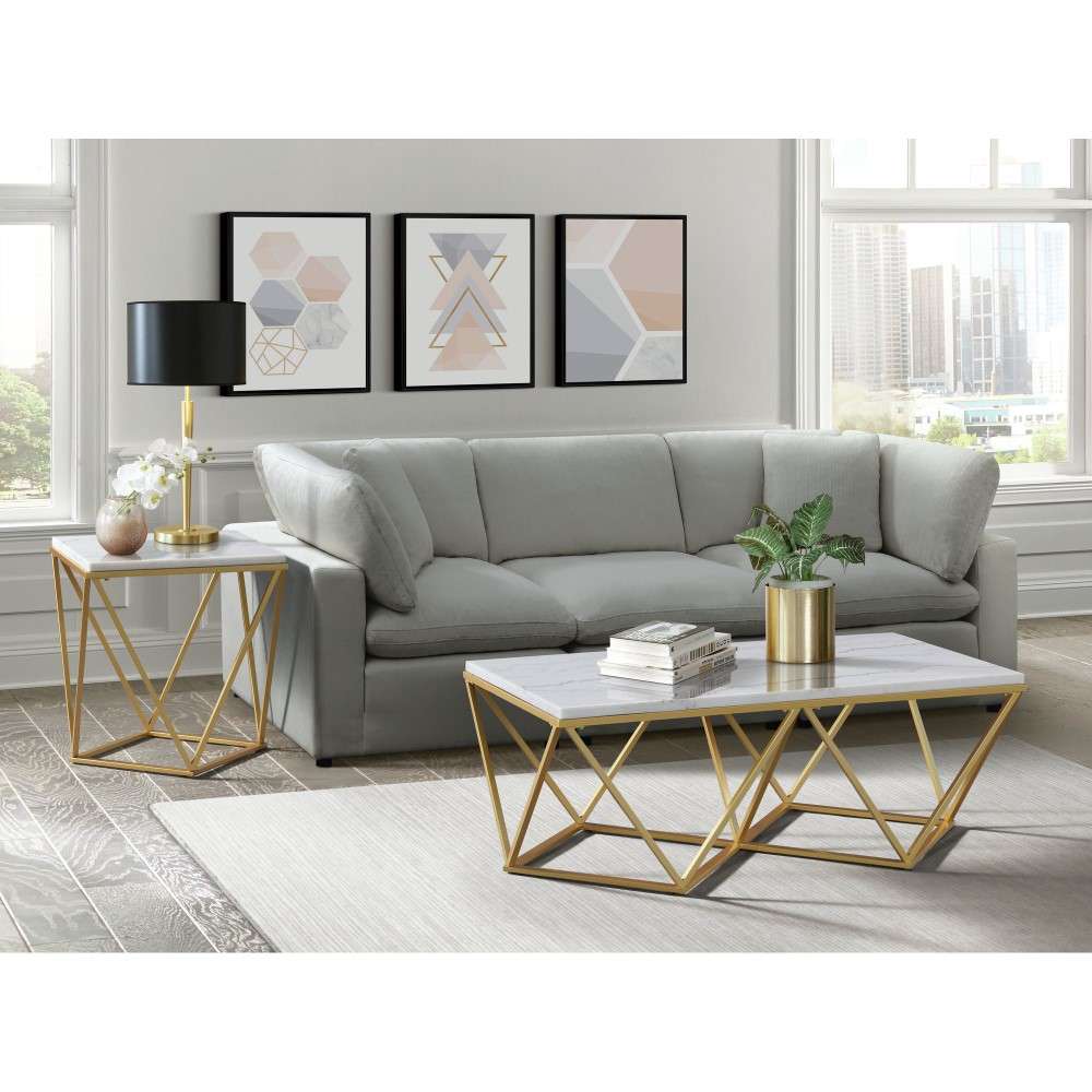 Picket House Furnishings - Conner 2PC Occasional Table Set in Gold-Coffee Table & End Table - CRK1202PC veiw 7