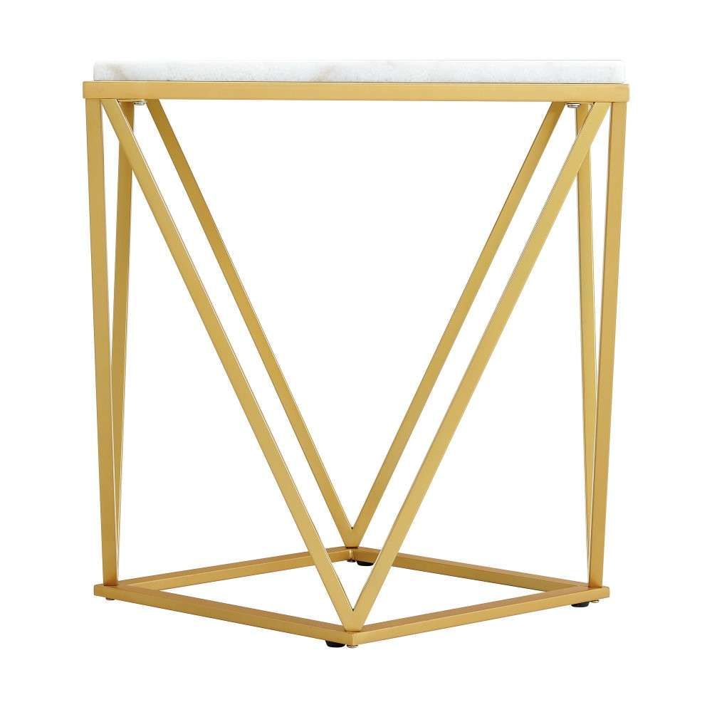Picket House Furnishings - Conner End Table with Gold Metal - CRK120ET veiw 3