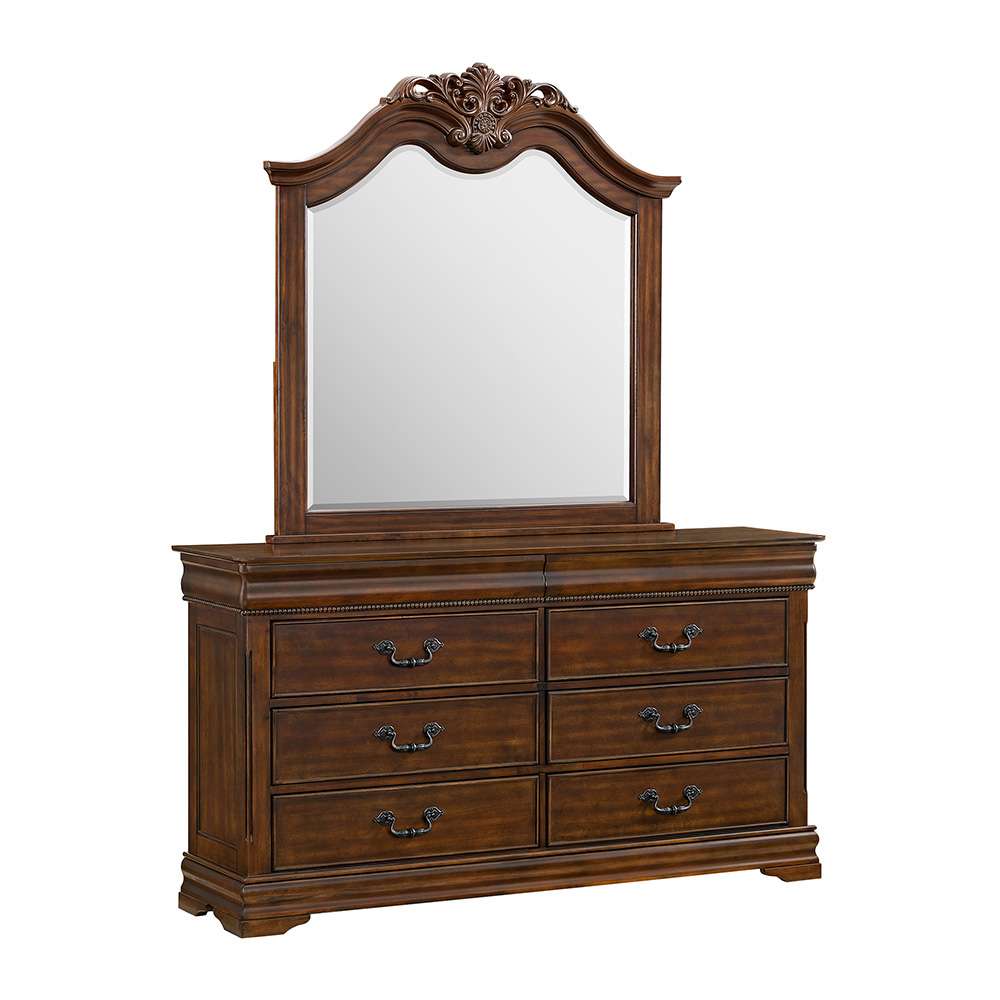 Picket House Furnishings - Coppola Dresser & Mirror Set in Cherry - B-6580-5-DRMR veiw 1
