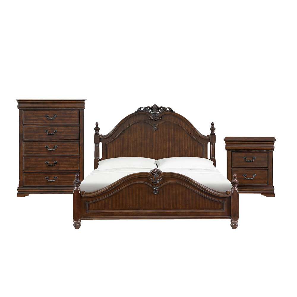 Picket House Furnishings - Coppola King 3PC Bedroom Set in Cherry - B-6580-5-KB-3PC veiw 1
