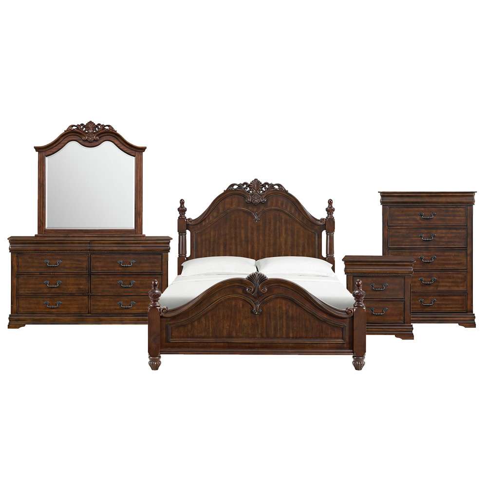 Picket House Furnishings - Coppola Queen 5PC Bedroom Set in Cherry - B-6580-5-QB-5PC veiw 1