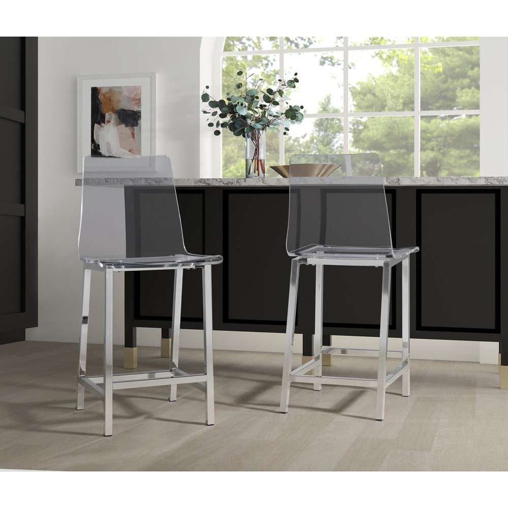 Picket House Furnishings - Crystal Bar Stool in Clear (Set of 2) - CDZN100CSC veiw 2