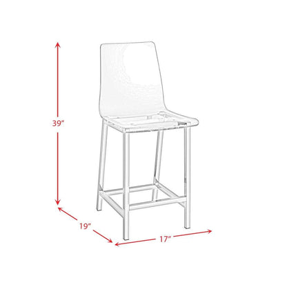 Picket House Furnishings - Crystal Bar Stool in Clear (Set of 2) - CDZN100CSC veiw 4