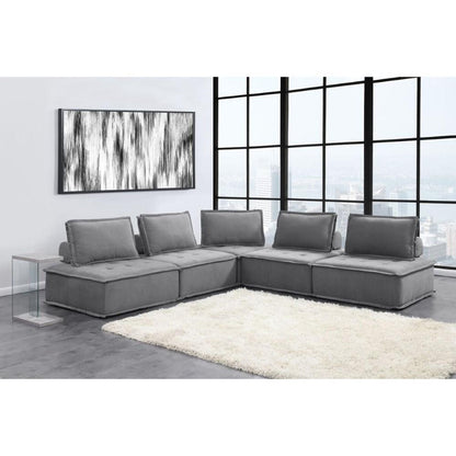Picket House Furnishings - Cube Modular Seating 5pc Sectional In Charcoal - UPX5265PC veiw 1