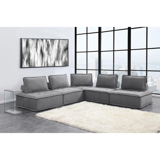 Picket House Furnishings - Cube Modular Seating 5pc Sectional In Charcoal - UPX5265PC veiw 1