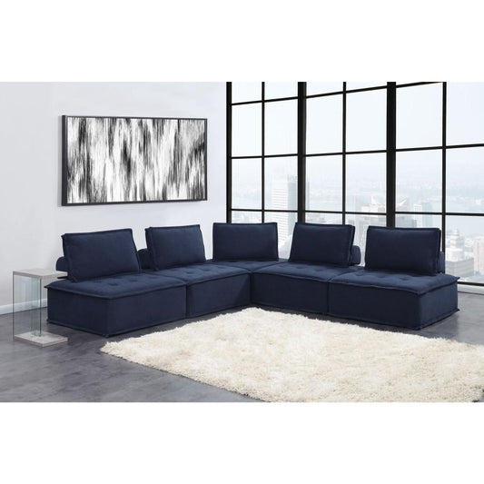 Picket House Furnishings - Cube Modular Seating 5pc Sectional In Navy - UPX16715PC veiw 1