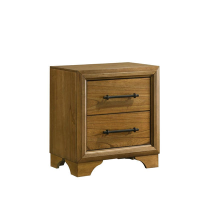 Picket House Furnishings - Cynthia King UPH Storage 3PC Bedroom Set with LED and Beige Fabric in Walnut - B-7030-5-KUSB-3PC veiw 3