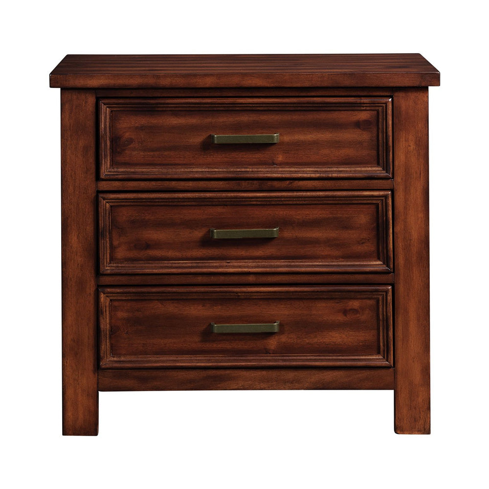 Picket House Furnishings - Damen 3-Drawer Nightstand in Rich Cherry - SV600NS view 2