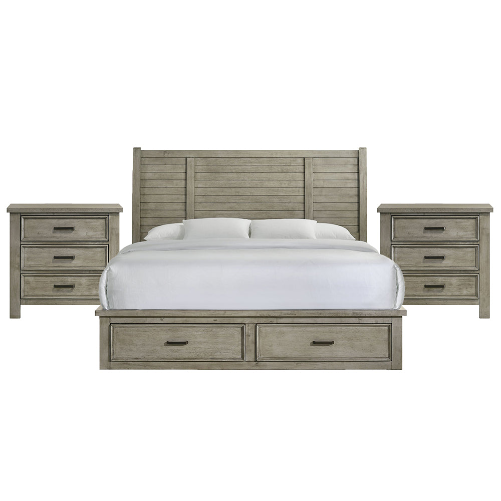 Picket House Furnishings - Damen King Storage 3PC Bedroom Set in Drift Grey - SV300KBNS2 view 1