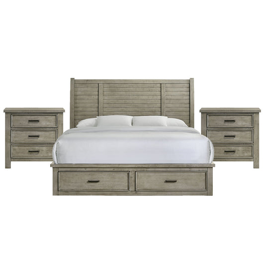 Picket House Furnishings - Damen King Storage 3PC Bedroom Set in Drift Grey - SV300KBNS2 view 1