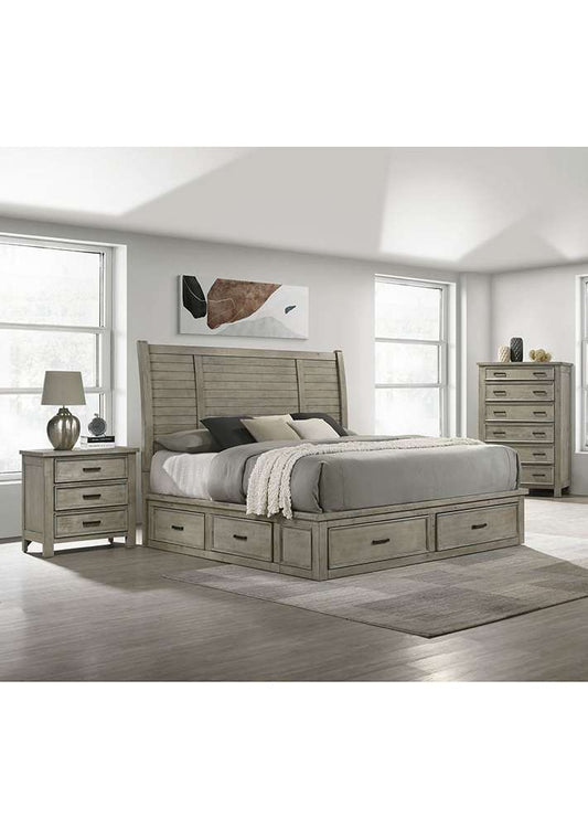 Picket House Furnishings - Damen King Storage 3PC Bedroom Set in Drift Grey - SV300KB3PC veiw 1