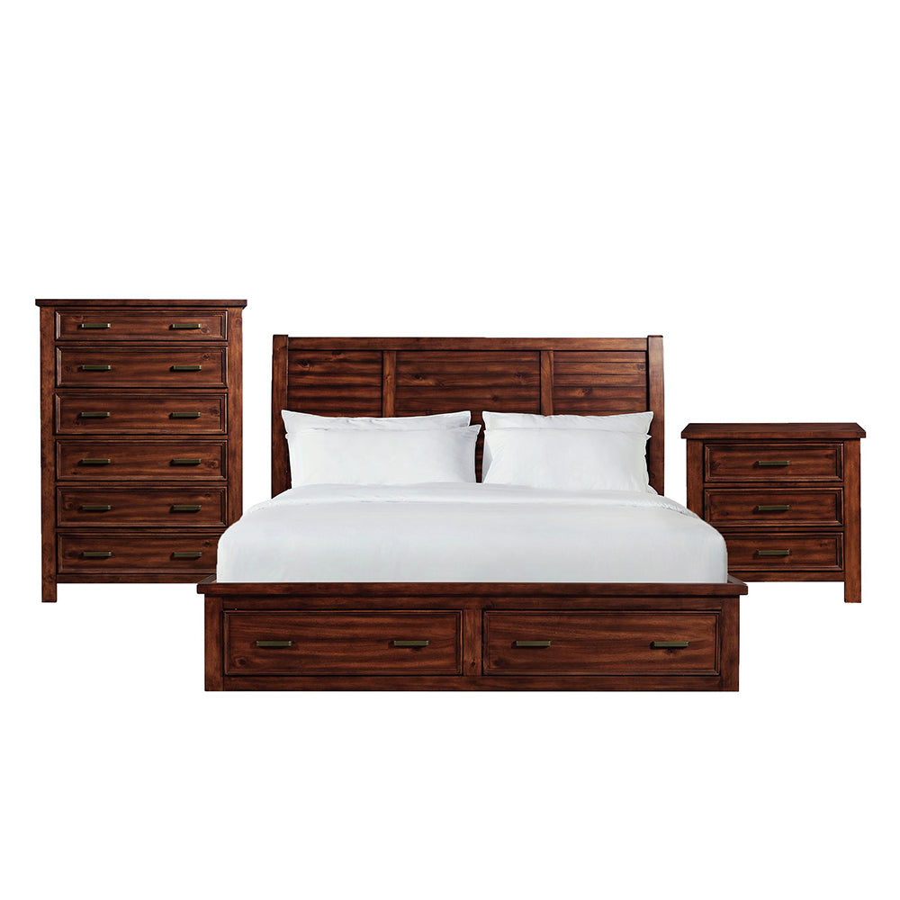 Picket House Furnishings - Damen King Storage 3PC Bedroom Set in Rich Cherry - SV600KB3PC view 1